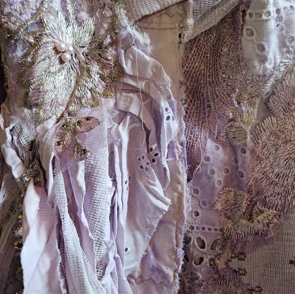 OOAK CUSTOM MADE WRAP AROUND PURPLE LACE SKIRT NWOT - Picture 8 of 11